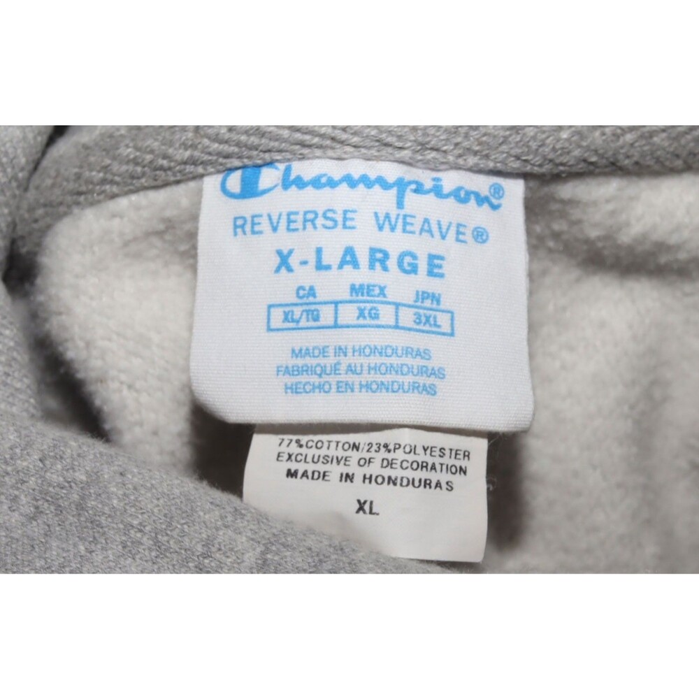 Champion Reverse Weave Mens Champion Graphic Logo Gray Hoodie Sweatshirt Size XL - Picture 13 of 13